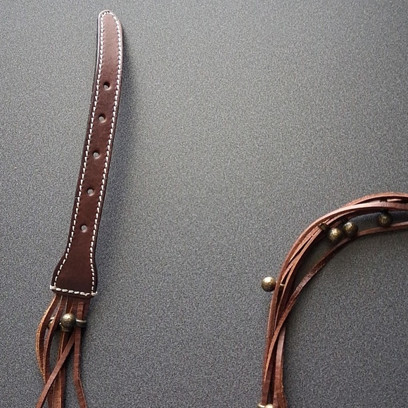 J.Crew Brown Leather Belt Y2k  Solid Brass Buckle New! main image 8